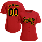 Custom Red Classic Style Black Authentic Baseball Jersey