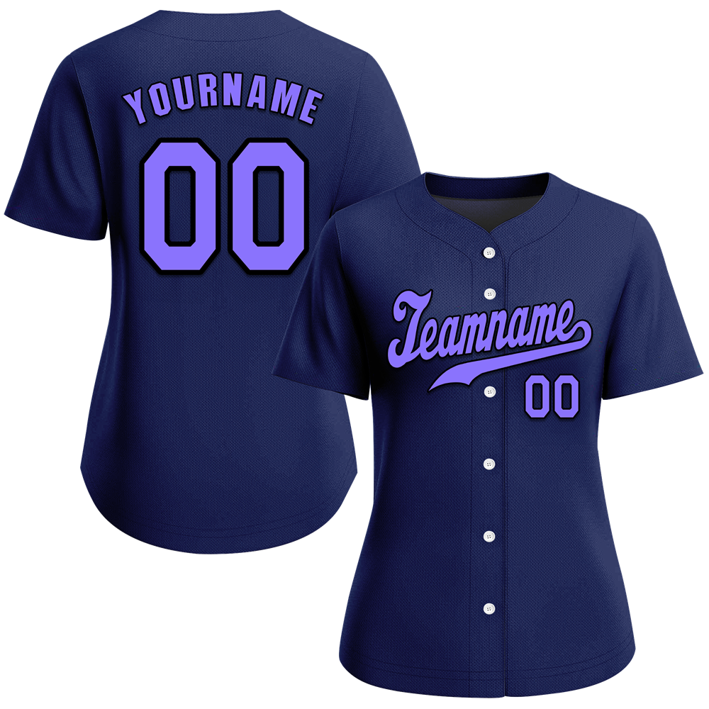 Custom Blue Classic Style Purple Authentic Baseball Jersey