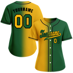 Custom Orange Green Gradient Fashion Green Authentic Baseball Jersey