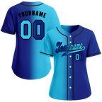 Custom Aqua Blue Gradient Fashion Blue Authentic Baseball Jersey