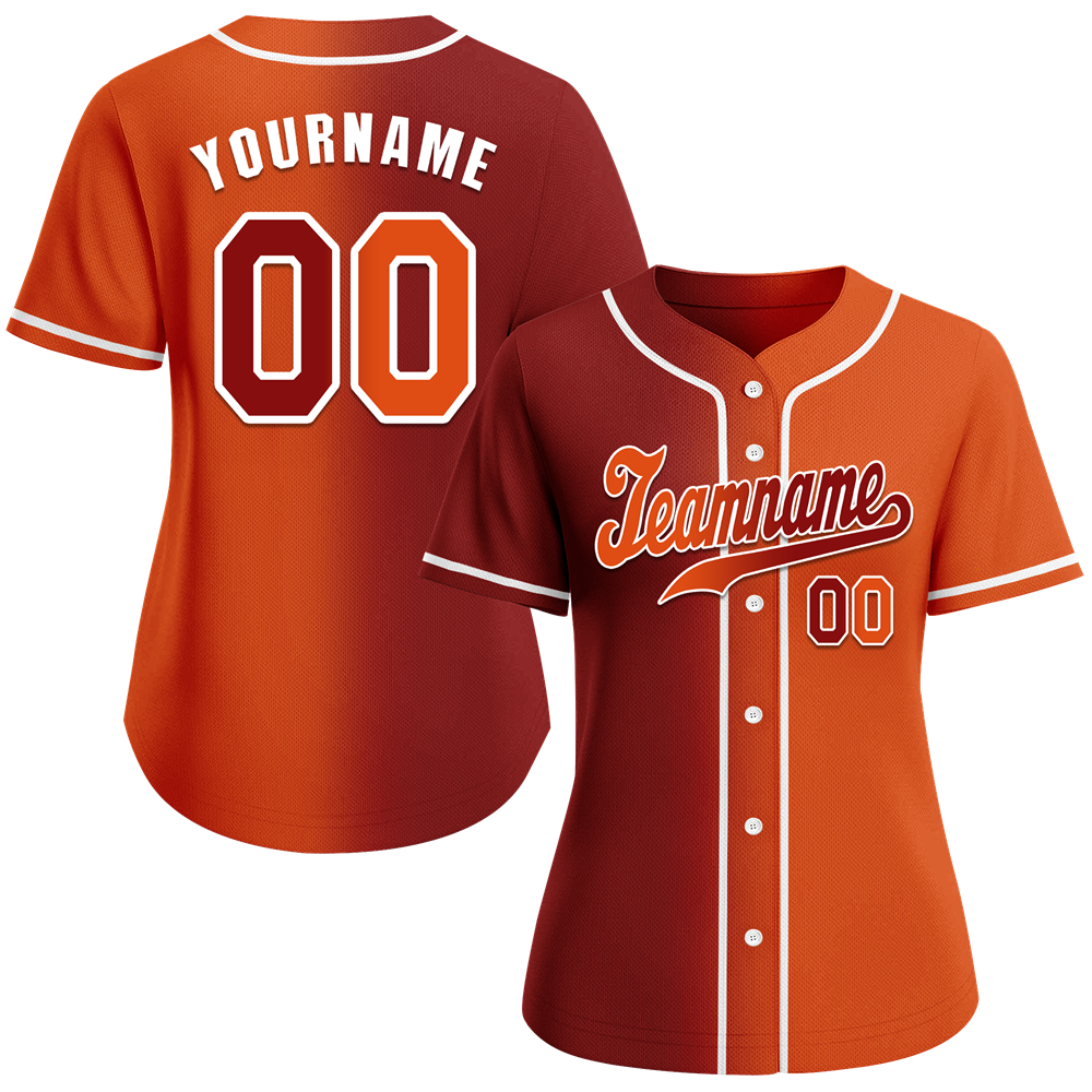 Custom Black Orange Gradient Fashion Orange Authentic Baseball Jersey
