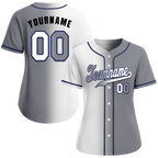 Custom White Grey Gradient Fashion Grey Authentic Baseball Jersey