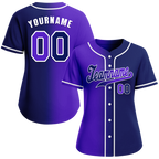 Custom Purple Blue Gradient Fashion Blue Authentic Baseball Jersey