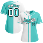 Custom White Aqua Gradient Fashion Aqua Authentic Baseball Jersey