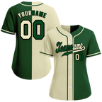 Custom White Green Gradient Fashion Green Authentic Baseball Jersey