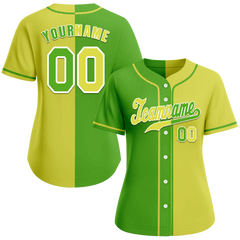 Custom Green Yellow Gradient Fashion Yellow Authentic Baseball Jersey