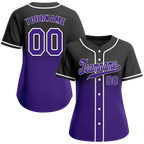 Custom Black Purple Fade Fashion Purple Authentic Baseball Jersey