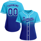 Custom Aqua Blue Fade Fashion Blue Authentic Baseball Jersey