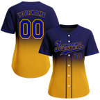 Custom Purple Yellow Fade Fashion Purple Authentic Baseball Jersey