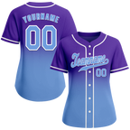 Custom Purple Aqua Fade Fashion Aqua Authentic Baseball Jersey