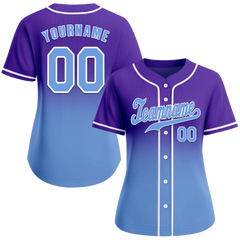 Custom Purple Aqua Fade Fashion Aqua Authentic Baseball Jersey