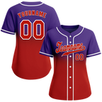 Custom Purple Red Fade Fashion Red Authentic Baseball Jersey