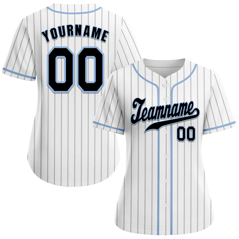 Custom White Stripe Fashion Black Authentic Baseball Jersey