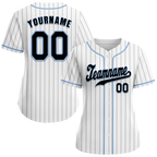 Custom White Stripe Fashion Black Authentic Baseball Jersey