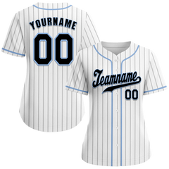 Custom White Stripe Fashion Black Authentic Baseball Jersey