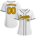 Custom White Stripe Fashion Orange Authentic Baseball Jersey