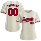 Custom White Stripe Fashion Red Authentic Baseball Jersey