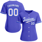 Custom Blue Stripe Fashion Grey Authentic Baseball Jersey