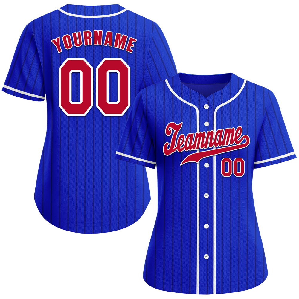 Custom Blue Stripe Fashion Brown Authentic Baseball Jersey