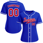 Custom Blue Stripe Fashion Brown Authentic Baseball Jersey