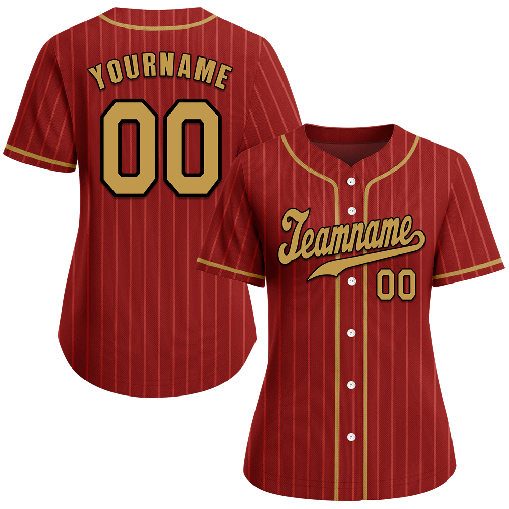 Custom Brown Stripe Fashion Orange Authentic Baseball Jersey