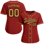 Custom Brown Stripe Fashion Orange Authentic Baseball Jersey
