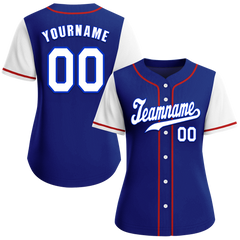 Custom Blue White Raglan Sleeves White Authentic Baseball Jersey