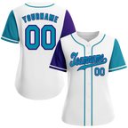 Custom White Two Tone Aqua Authentic Baseball Jersey