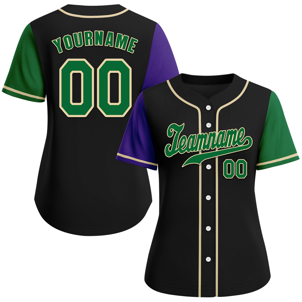 Custom Black Two Tone Green Authentic Baseball Jersey