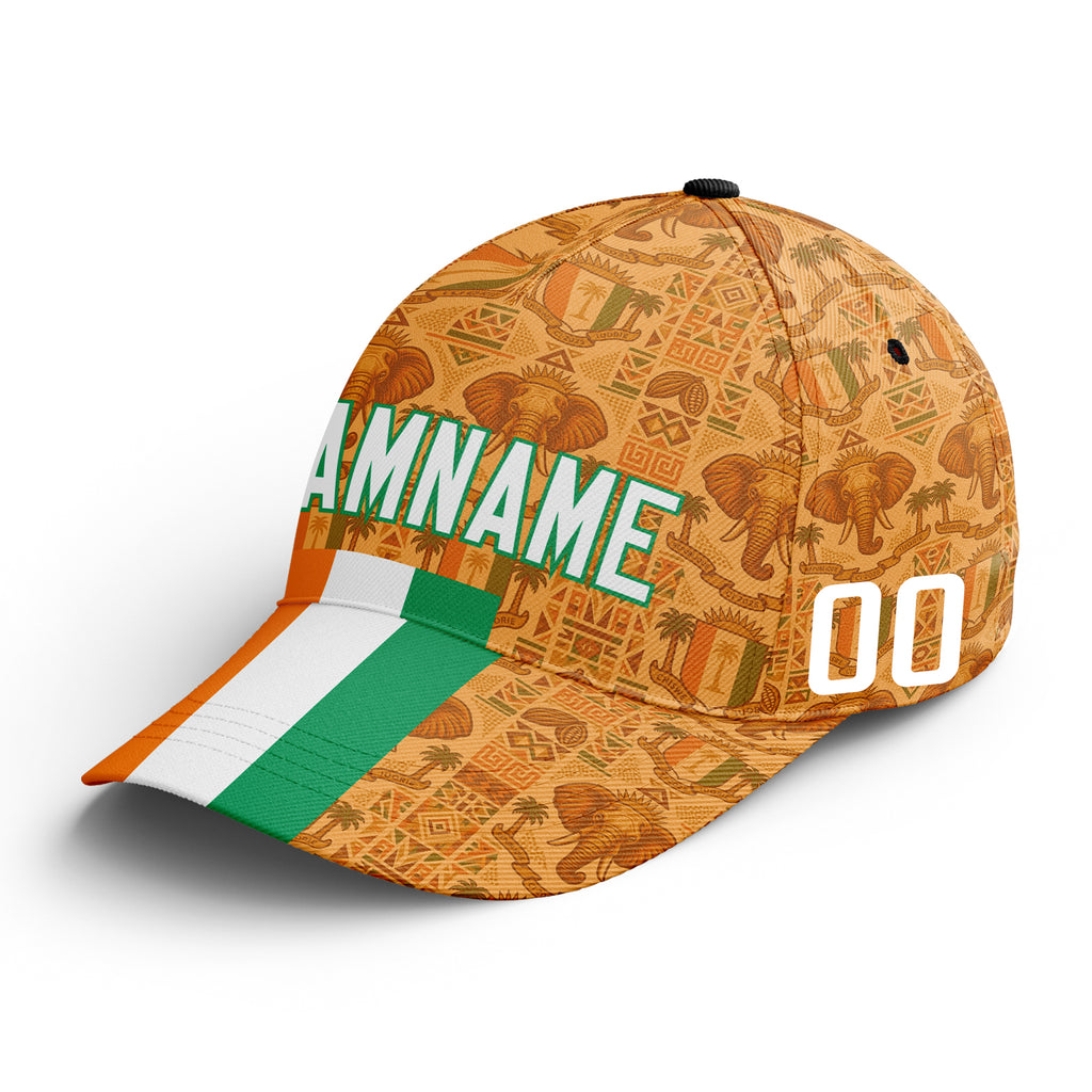 Custom Ivory Coast 2026 World Cup High Quality Soccer Stadium Version Jersey Sneakers Sports Shoes and Hat Combo Offer Personalized Team Name and Logo ZH-F007055-003
