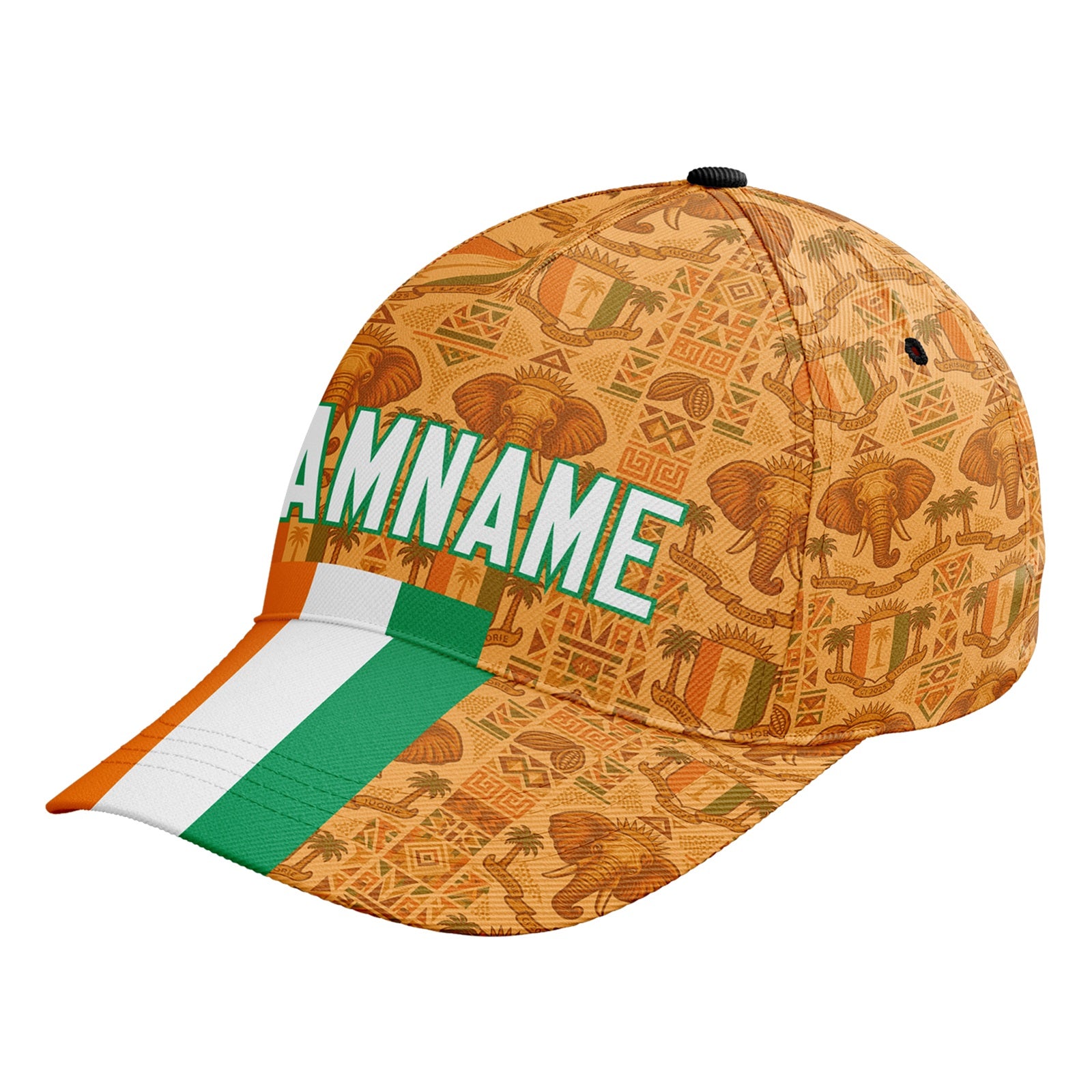 Personalized 2026 Ivory Coast Soccer Fan Hat - Add Your Name & Design Custom 2026 Football Tournament Hat YW061-F007054-003
