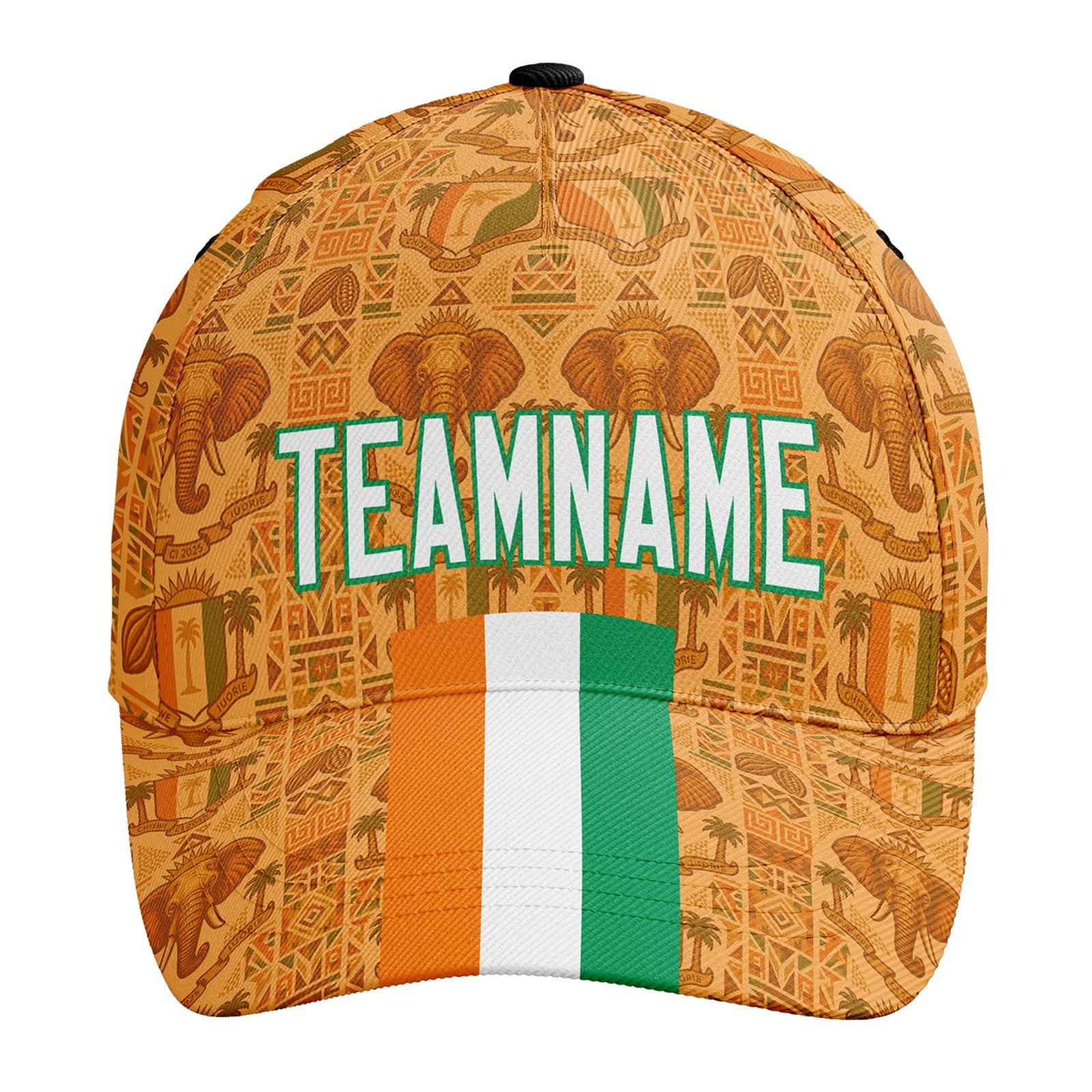 Personalized 2026 Ivory Coast Soccer Fan Hat - Add Your Name & Design Custom 2026 Football Tournament Hat YW061-F007054-003