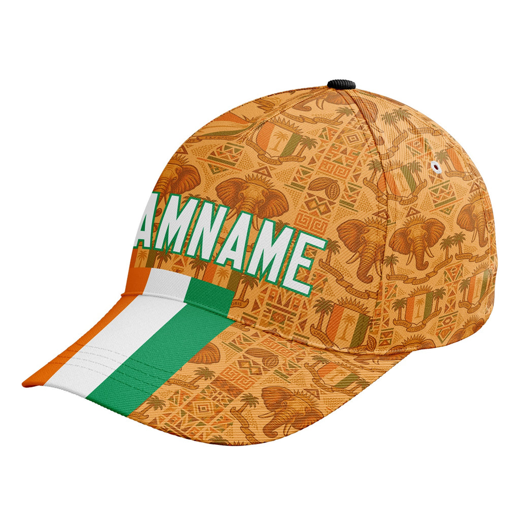 Personalized 2026 Ivory Coast Soccer Fan Hat - Add Your Name & Design Custom 2026 Football Tournament Hat YW061-F007054-003