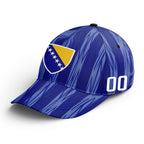 Custom Bosnia and Herzegovina 2026 World Cup High Quality Soccer Stadium Version Jersey Sneakers Sports Shoes and Hat Combo Offer Personalized Team Name and Logo ZH-F007062-006