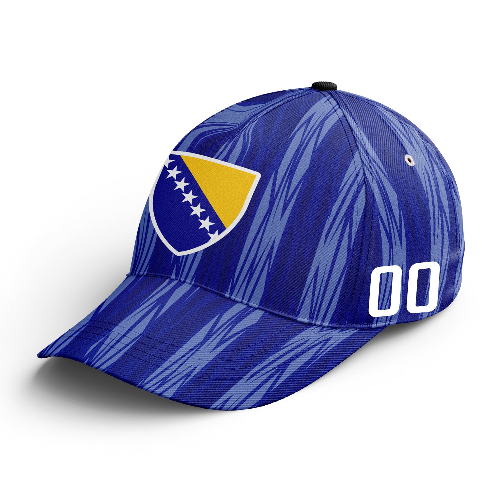 Custom Bosnia and Herzegovina 2026 World Cup High Quality Soccer Stadium Version Jersey Sneakers Sports Shoes and Hat Combo Offer Personalized Team Name and Logo ZH-F007062-006