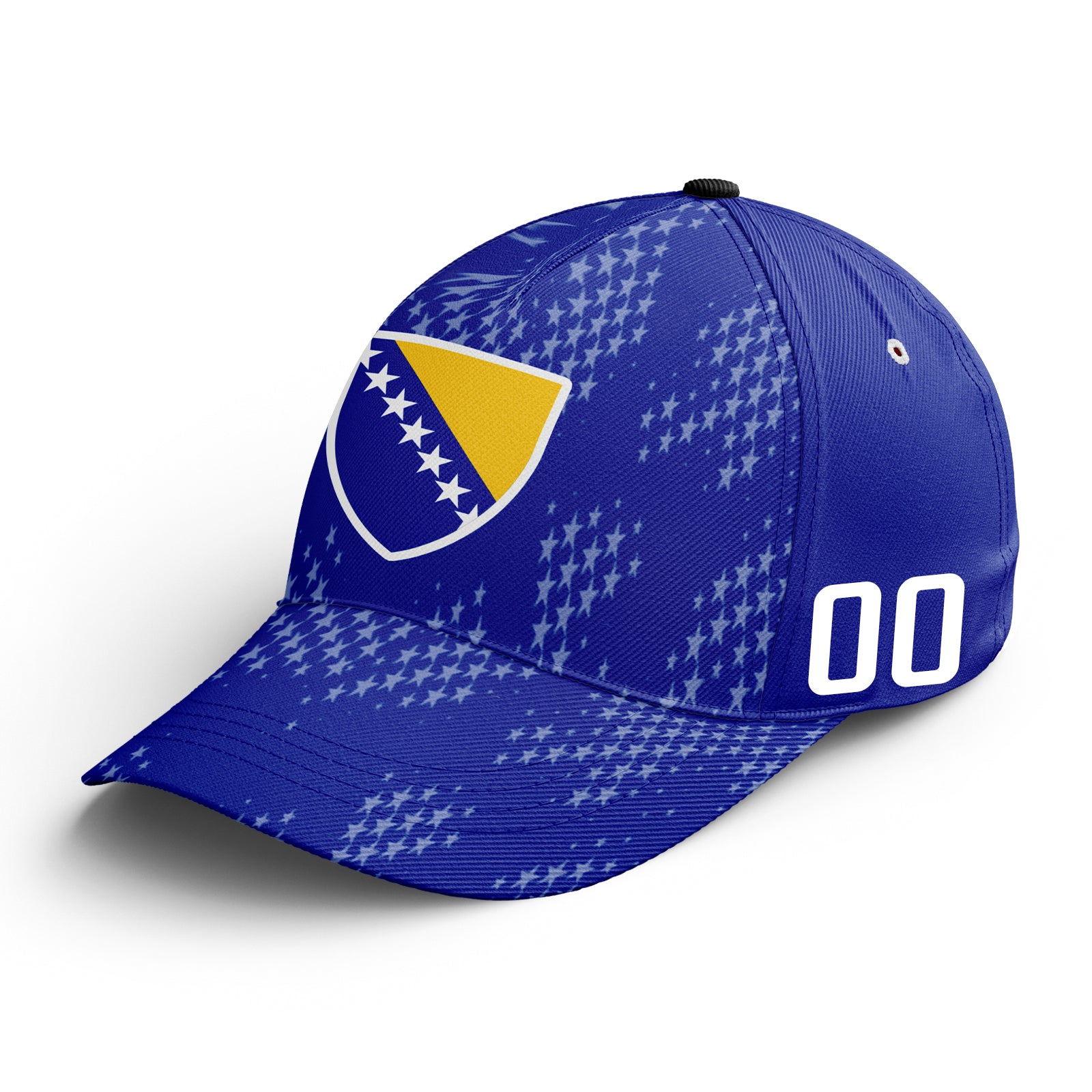 Custom Bosnia and Herzegovina 2026 World Cup High Quality Soccer Stadium Version Jersey Sneakers Sports Shoes and Hat Combo Offer Personalized Team Name and Logo ZH-F007062-007