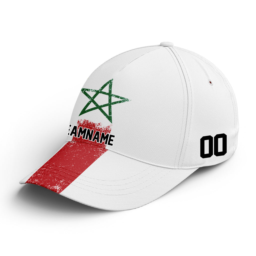 Custom 2026 World Cup Morocco High Quality Soccer Stadium Version Jersey Sneakers Sports Shoes and Hat Combo Offer Personalized Team Name and Logo ZH-F009135-1