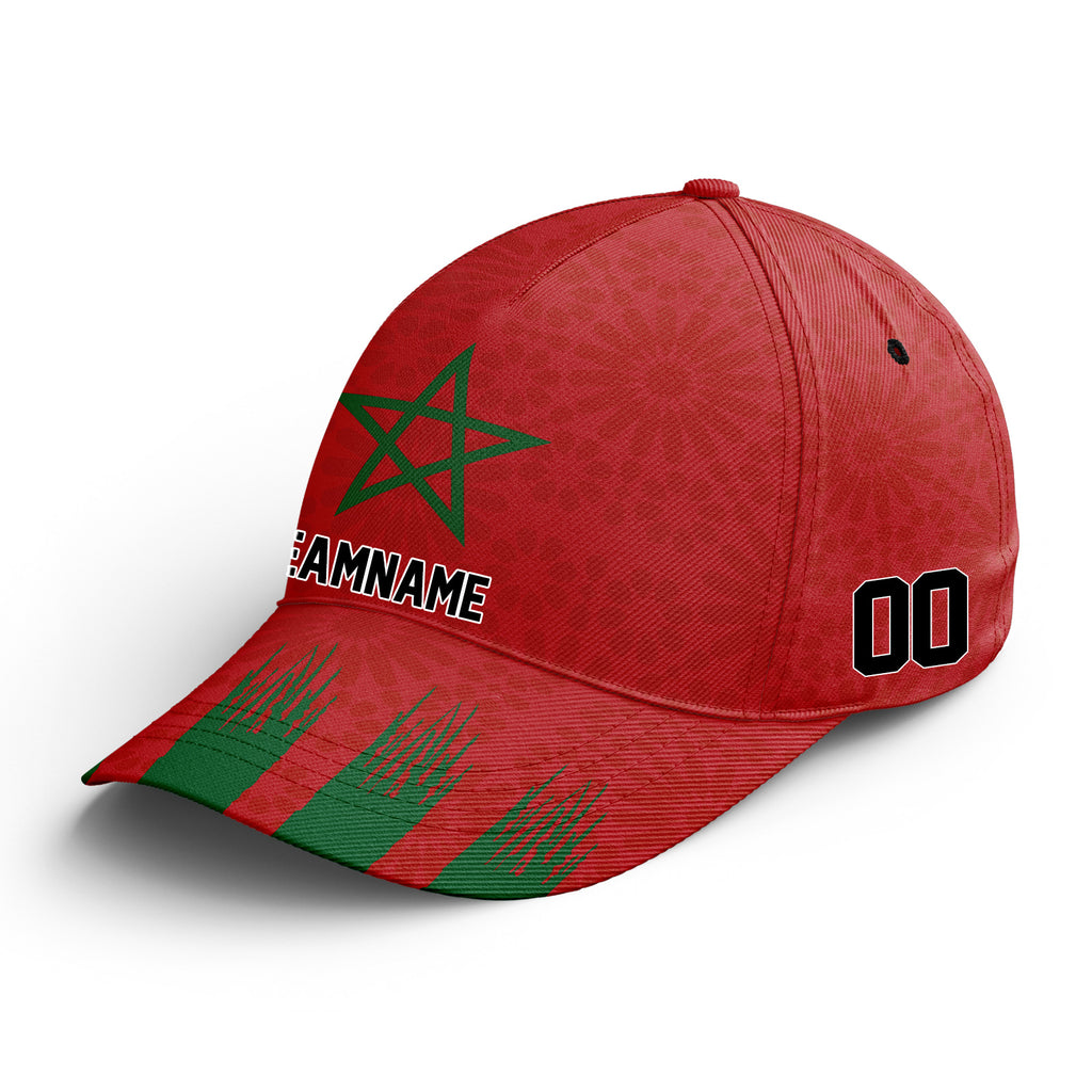 Custom 2026 World Cup Morocco High Quality Soccer Stadium Version Jersey Sneakers Sports Shoes and Hat Combo Offer Personalized Team Name and Logo ZH-F009135-2