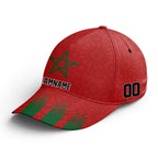 Custom 2026 World Cup Morocco High Quality Soccer Stadium Version Jersey Sneakers Sports Shoes and Hat Combo Offer Personalized Team Name and Logo ZH-F009135-2