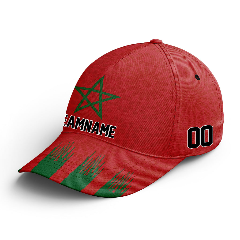 Custom 2026 World Cup Morocco High Quality Soccer Stadium Version Jersey Sneakers Sports Shoes and Hat Combo Offer Personalized Team Name and Logo ZH-F009134-2