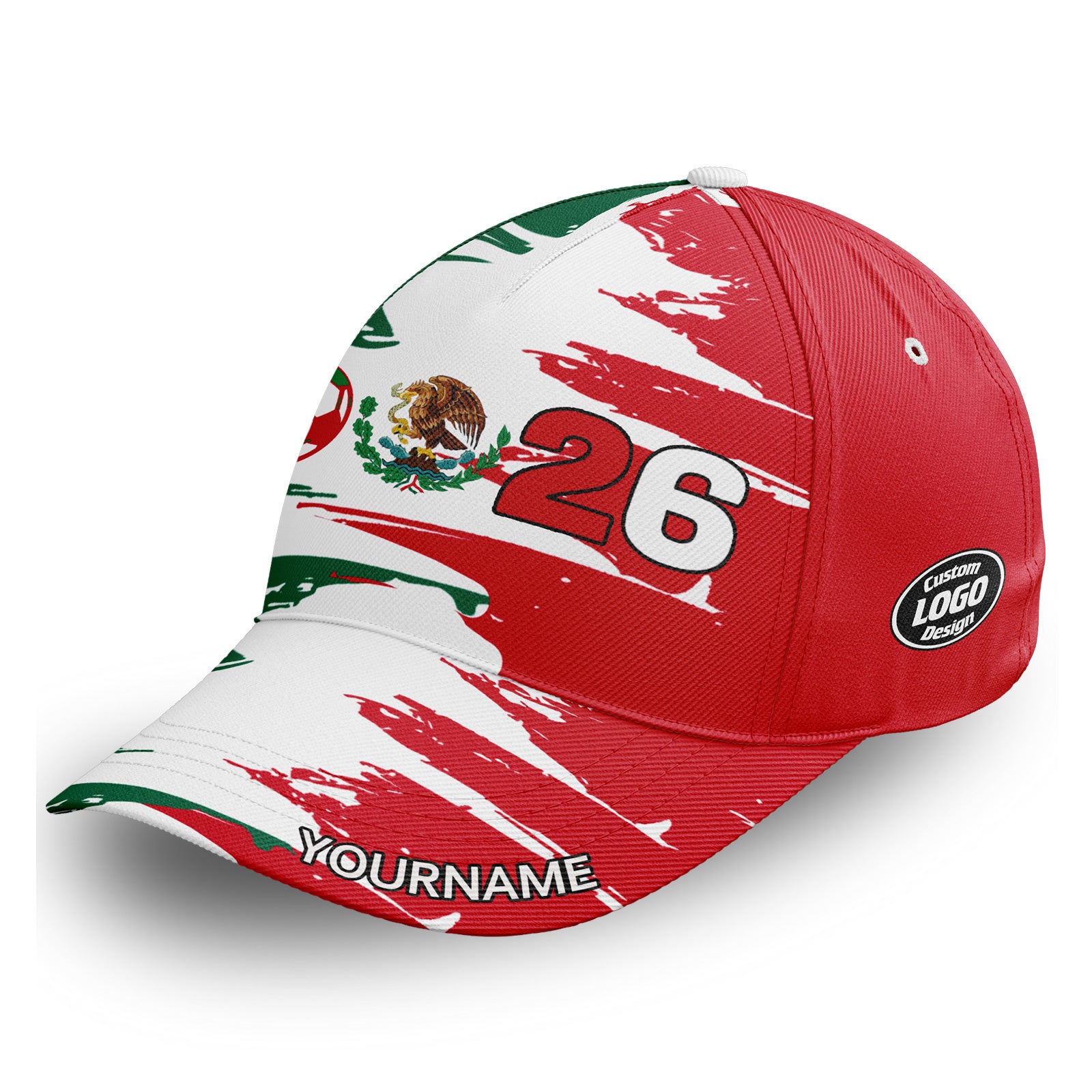 Custom 2026 World Cup Mexico High Quality Soccer Stadium Version Jersey Sneakers Sports Shoes and Hat Combo Offer Personalized Team Name and Logo ZH-F023091-1