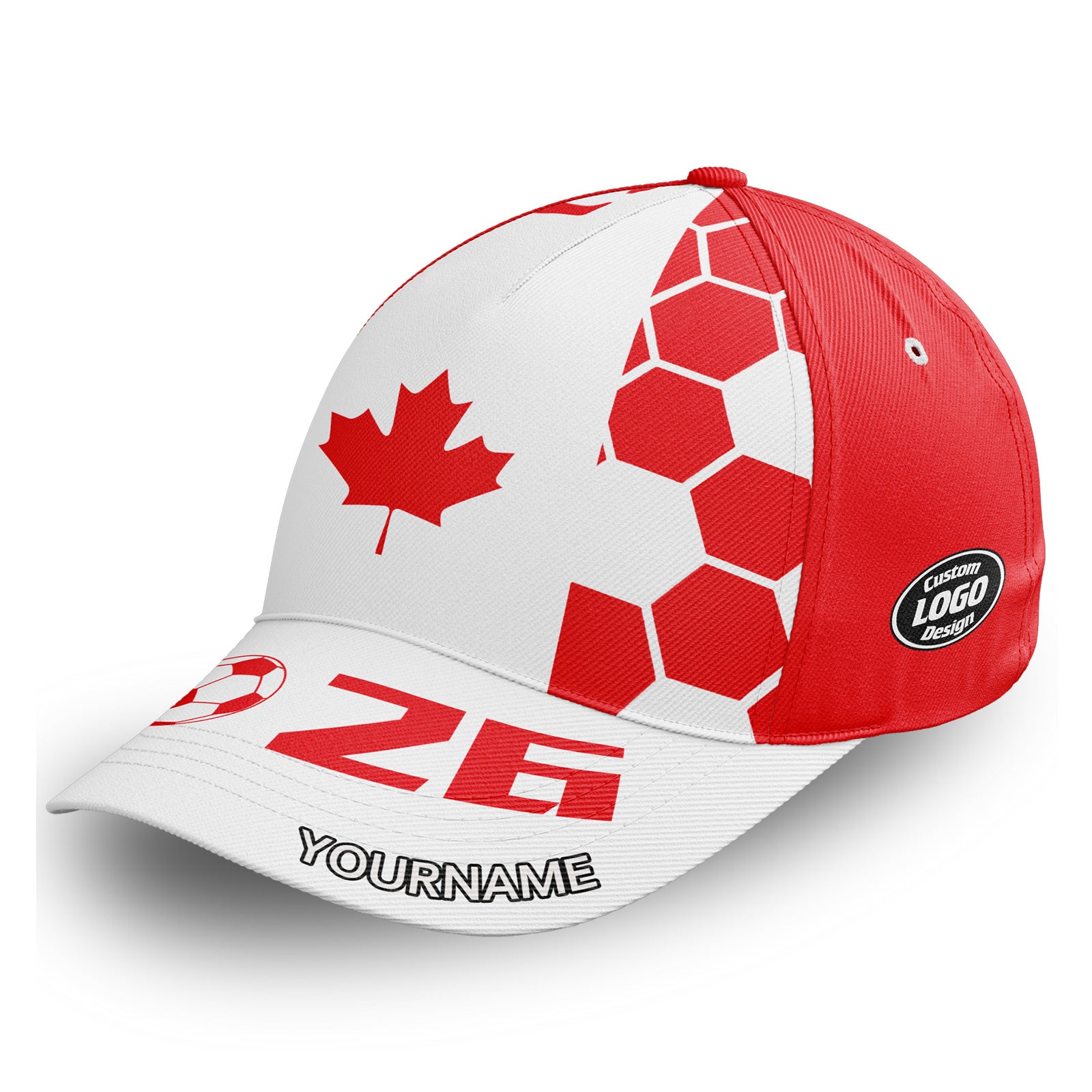 Custom 2026 World Cup Canada High Quality Soccer Stadium Version Jersey Sneakers Sports Shoes and Hat Combo Offer Personalized Team Name and Logo ZH-F023095-2