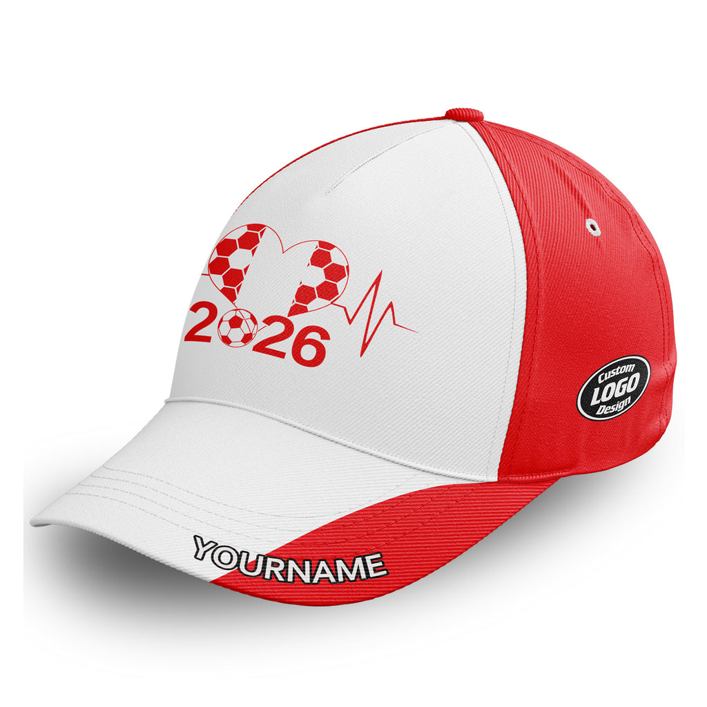 Custom 2026 World Cup Canada High Quality Soccer Stadium Version Jersey Sneakers Sports Shoes and Hat Combo Offer Personalized Team Name and Logo ZH-F023095-3