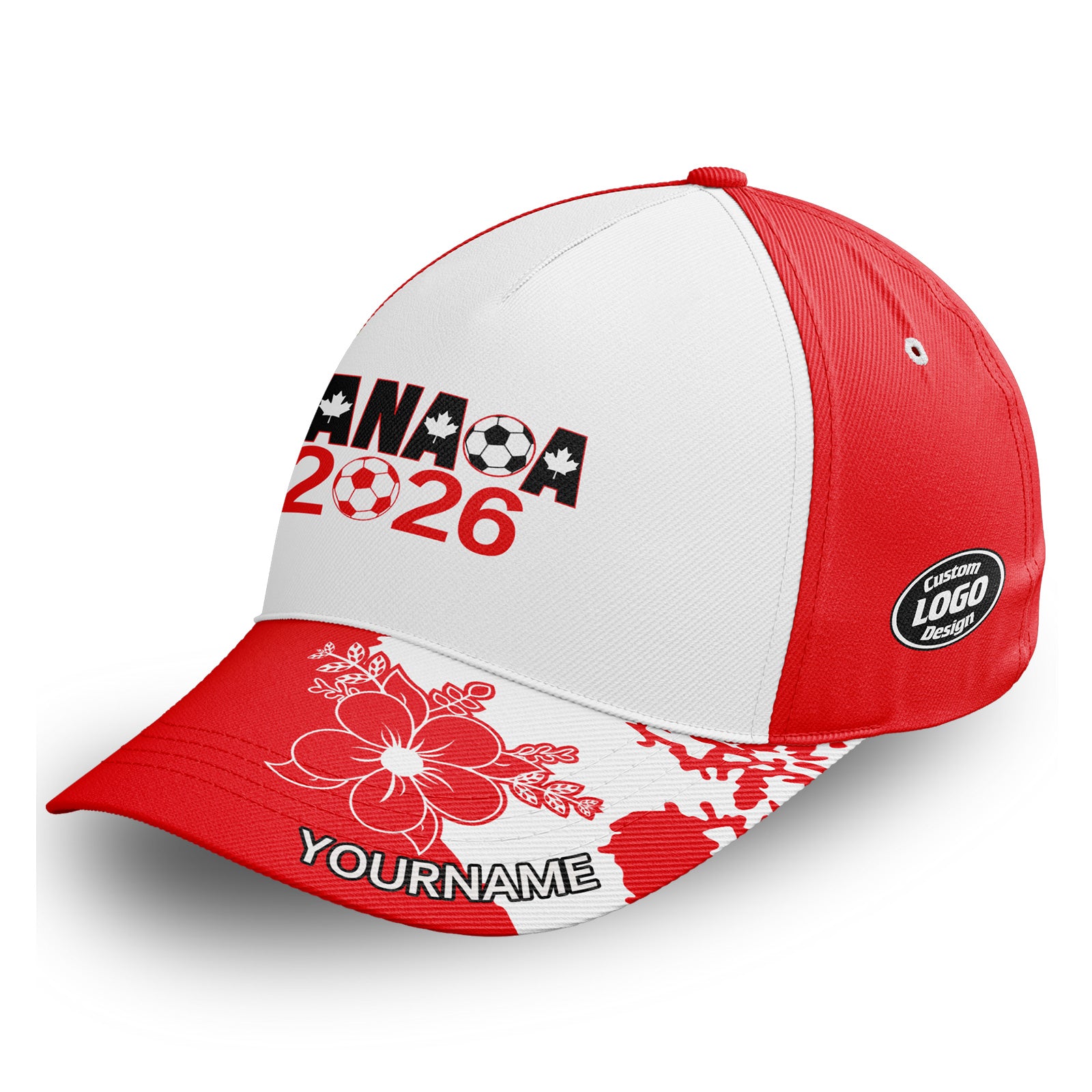 Custom 2026 World Cup Canada High Quality Soccer Stadium Version Jersey Sneakers Sports Shoes and Hat Combo Offer Personalized Team Name and Logo ZH-F023096-5