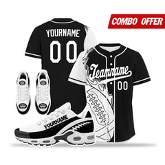 Custom Black White Jersey and TN Shoes Combo Offer Personalized ZH-D0200101-19