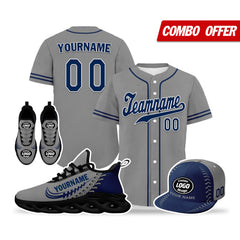 Custom Grey Jersey MaxSoul Shoes and Hat Combo Offer Personalized ZH-bd0b00e0-ac