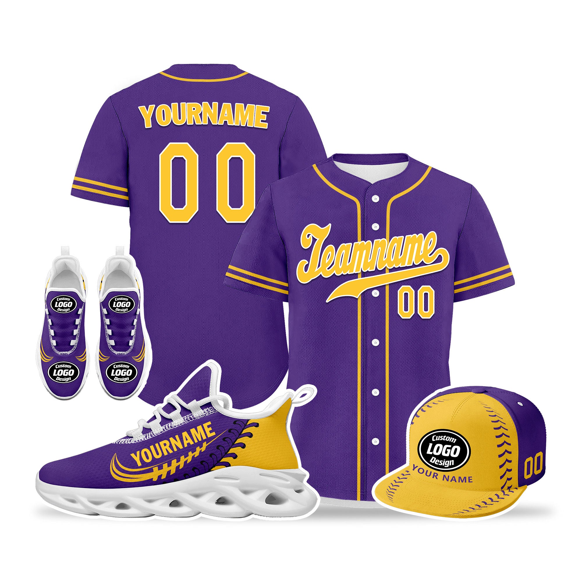 Custom Purple Jersey MaxSoul Shoes and Hat Combo Offer Personalized ZH-bd0b00e0-bb