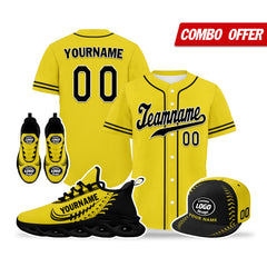 Custom Yellow Jersey MaxSoul Shoes and Hat Combo Offer Personalized ZH-bd0b00e0-b7