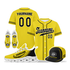 Custom Yellow Jersey MaxSoul Shoes and Hat Combo Offer Personalized ZH-bd0b00e0-b7