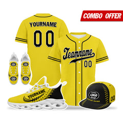 Custom Yellow Jersey MaxSoul Shoes and Hat Combo Offer Personalized ZH-bd0b00e0-b7